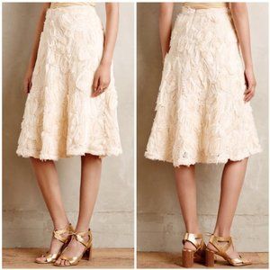 Anthropologie Tufted Blossom Midi Skirt Like New 2